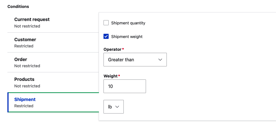 shipment weight