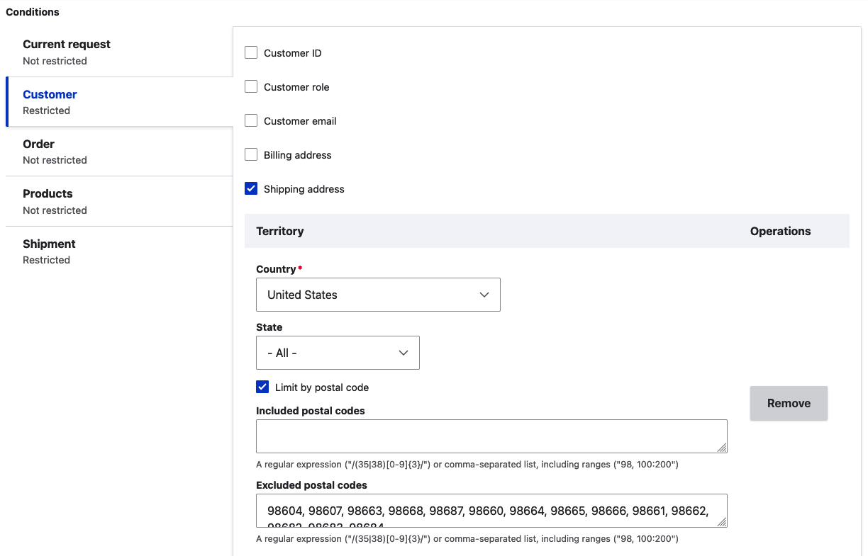 shipping criteria